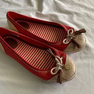 SEBAGO Red Fairway Skimmer Ballet Flat Shoes